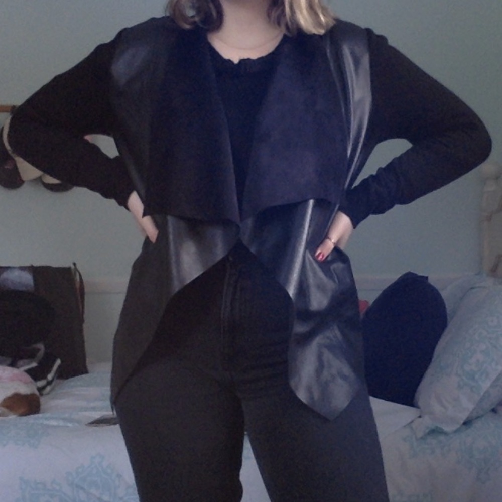 Michael Kors Pleather Cardigan